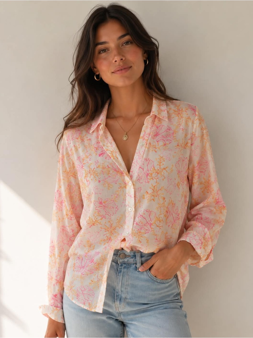 J.Jill Love Linen Button Down Long Sleeve Blouse